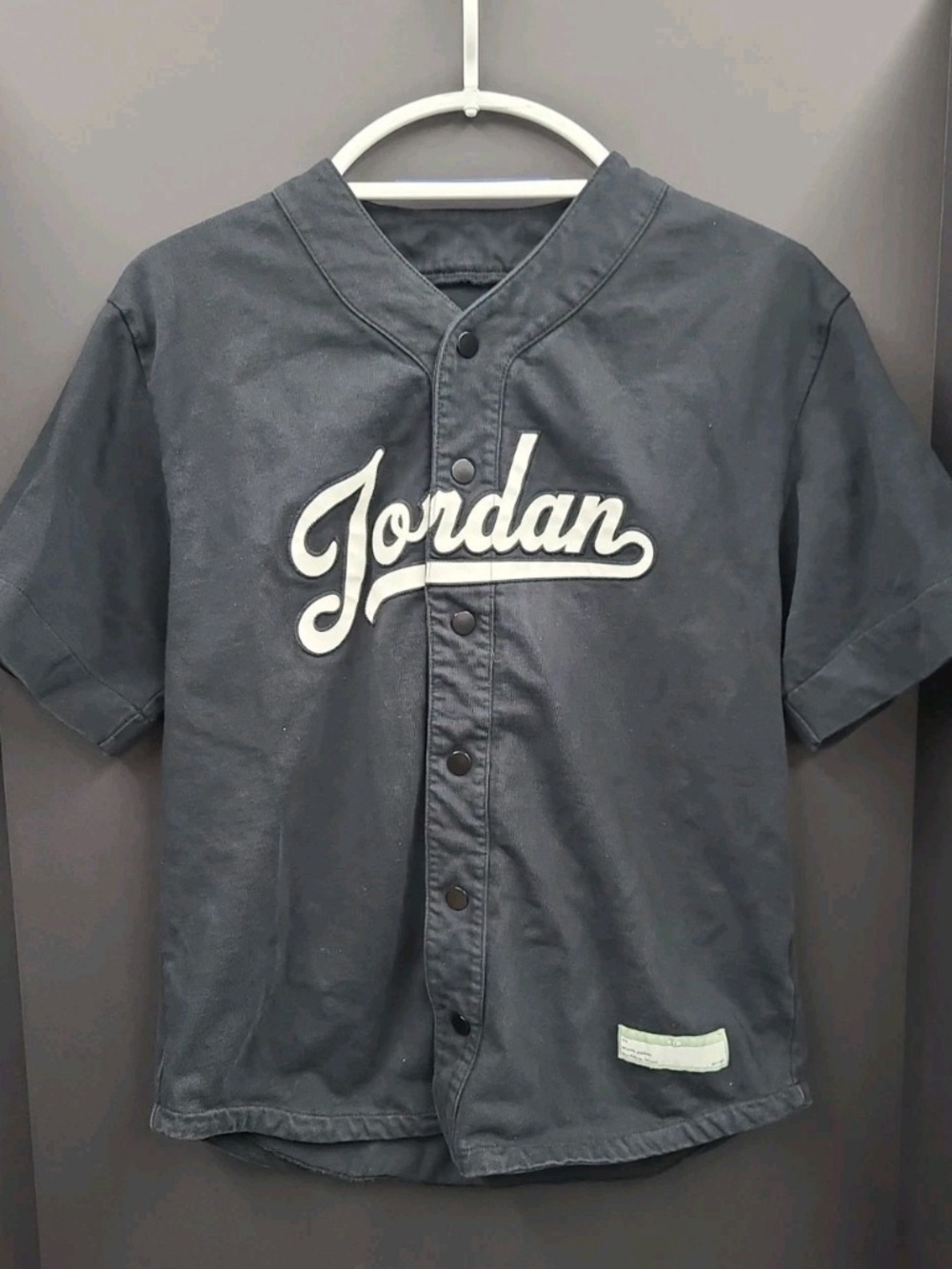 Jordan Flight MVP Men’s Baseball Jersey Shirt Black & White Size Small